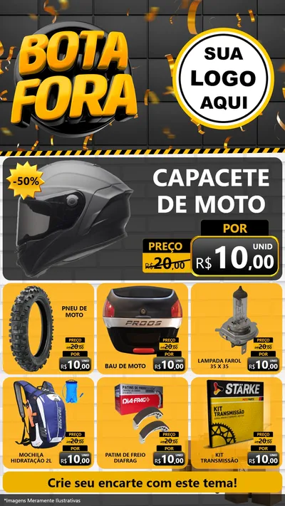 Modelo de Rede Social para Stories com o tema Bota Fora para Moto peças