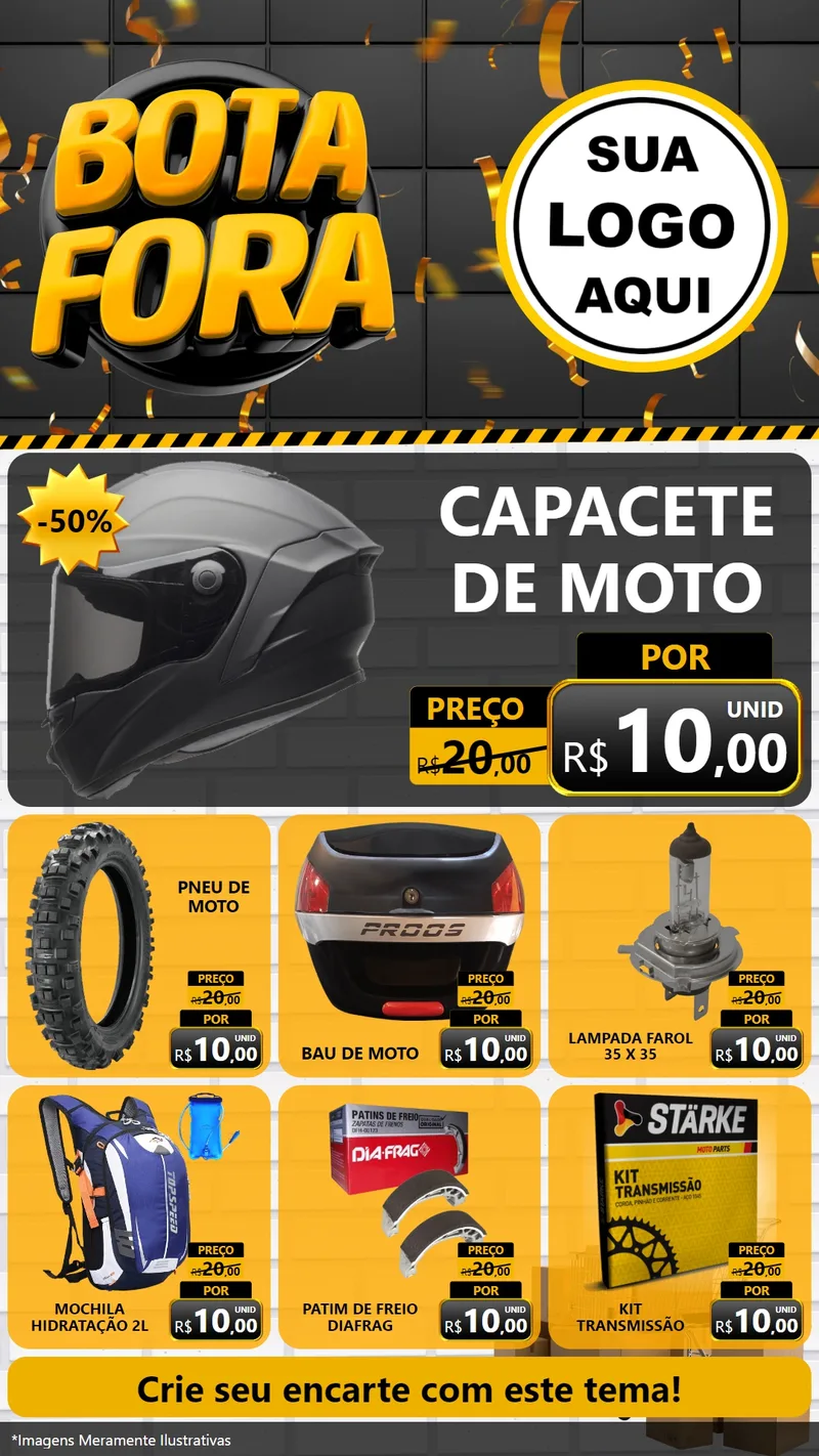Modelo de Rede Social para Stories com o tema Bota Fora para Moto peças