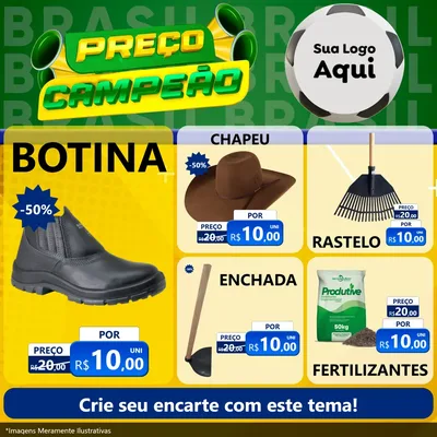 Modelo de Rede Social para Feed Facebook com o tema Preço Campeão - Copa para Agropecuária