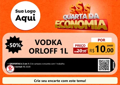 Modelo de Cartaz para Cartaz A4 Horizontal com o tema Quarta da Economia para Distribuidora de bebidas
