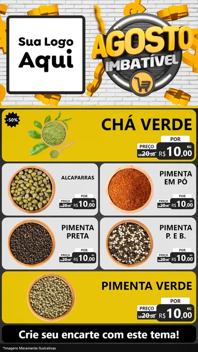 Modelo de TV para TV Vertical com o tema Agosto imbatível para Produtos Naturais