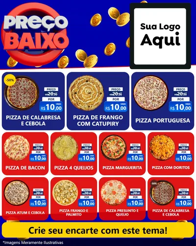 Modelo de Rede Social para Feed Instagram com o tema Preço Baixo para Pizzaria
