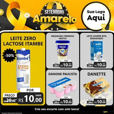 Modelo de Rede Social para Feed Facebook com o tema Setembro Amarelo para Frios e Laticínios