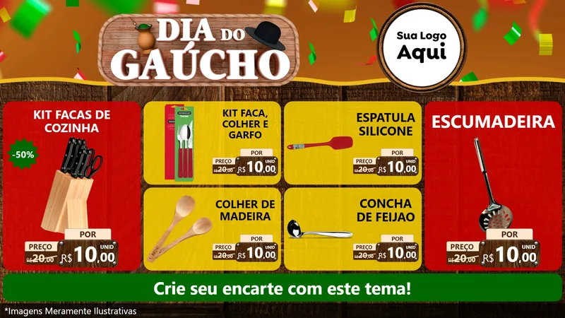 Modelo de TV para TV Horizontal com o tema Dia do Gaúcho para Utilidades Domésticas