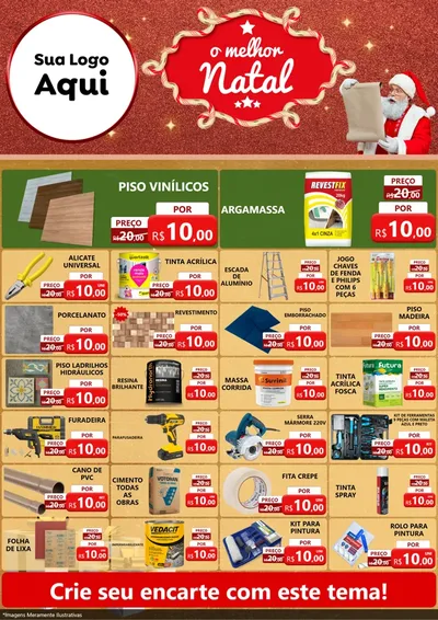 Modelo de Encarte para Encarte A4 Vertical com o tema O Melhor Natal para Material para Construção