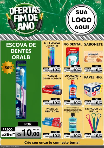 Modelo de Encarte para Encarte A4 Vertical com o tema Ofertas Fim de Ano para Higiene Pessoal