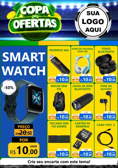 Modelo de Encarte para Encarte A4 Vertical com o tema Copa de Ofertas para Informática