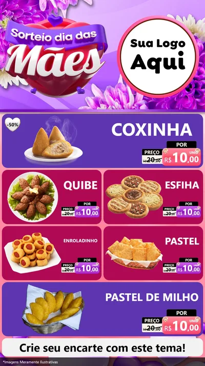 Modelo de TV para TV Vertical com o tema Sorteio Dia das Mães para Salgadaria