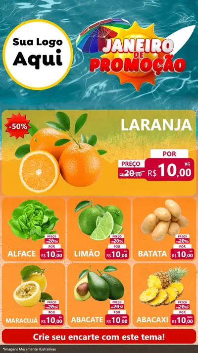 Modelo de Rede Social para Stories com o tema Janeiro de Promoção para Hortifrúti