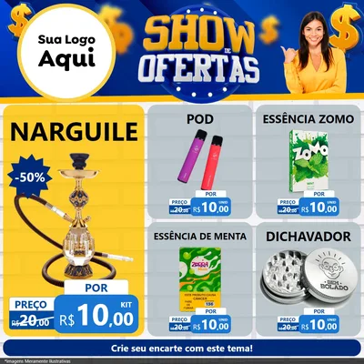 Modelo de Rede Social para Feed Facebook com o tema Show de Ofertas para Tabacaria