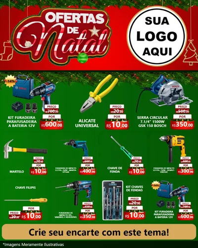 Modelo de Rede Social para Feed Instagram com o tema Ofertas de Natal para Maquinas e Ferramentas
