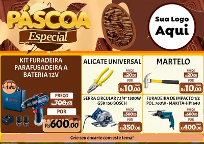 Modelo de Encarte para Encarte A4 Horizontal com o tema Páscoa Especial para Maquinas e Ferramentas