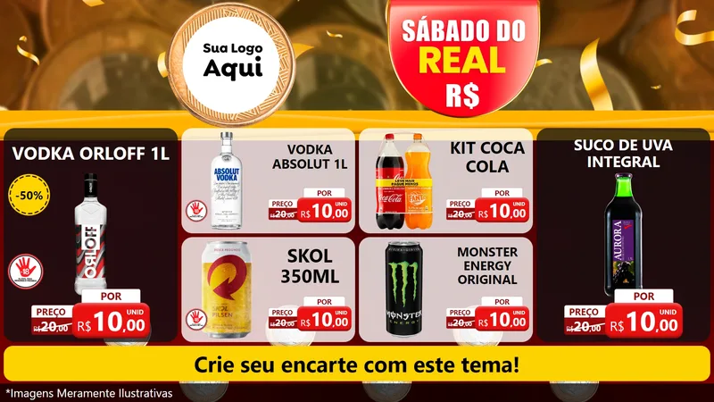 Modelo de TV para TV Horizontal com o tema Sábado do Real para Distribuidora de bebidas