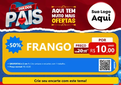 Modelo de Cartaz para Cartaz A4 Horizontal com o tema Dia dos Pais para Assados