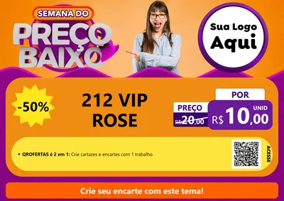 Modelo de Cartaz para Cartaz A4 Horizontal com o tema Semana do Preço Baixo para Perfumes