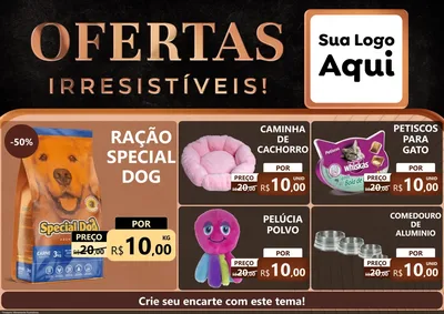 Modelo de Encarte para Encarte A4 Horizontal com o tema Ofertas Irresistíveis! para Pet Shop