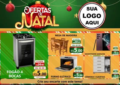 Modelo de Encarte para Encarte A4 Horizontal com o tema Ofertas de Natal para Móveis e Eletro