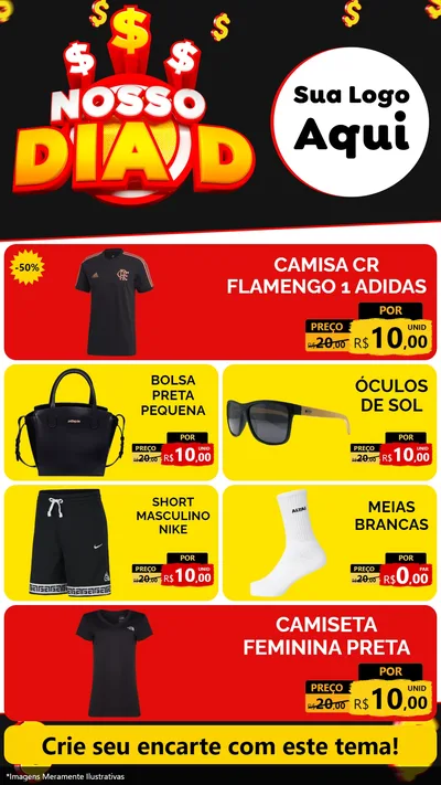 Modelo de TV para TV Vertical com o tema Nosso Dia D para Roupas e acessórios