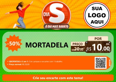 Modelo de Cartaz para Cartaz A4 Horizontal com o tema Dia S - O Dia Mais Barato para Frios e Laticínios