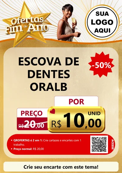 Modelo de Cartaz para Cartaz A4 Vertical com o tema Ofertas Fim de Ano para Higiene Pessoal