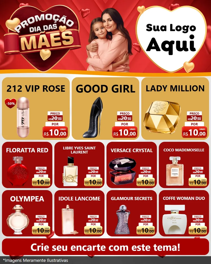 Modelo de Rede Social para Feed Instagram com o tema Promoção Dia das Mães para Perfumes