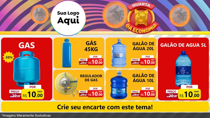 Modelo de TV para TV Horizontal com o tema Quarta da Economia para Água e gás