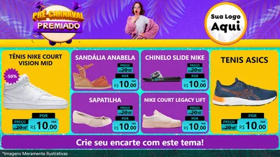 Modelo de TV para TV Horizontal com o tema Pré-Carnaval Premiado para Calçados