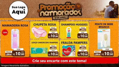 Modelo de TV para TV Horizontal com o tema Promoção Namorados para Bebês