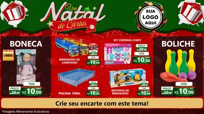 Modelo de TV para TV Horizontal com o tema Um Natal de Ofertas para Brinquedos