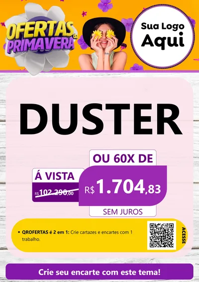 Modelo de Cartaz para Cartaz A4 Vertical com o tema Ofertas Da Primavera para Concessionaria de Carros