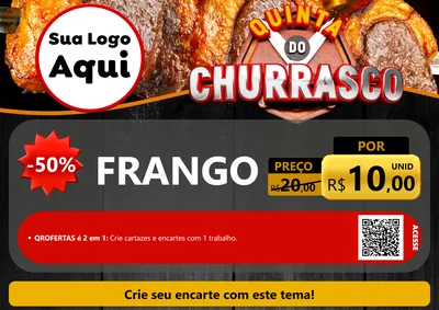 Modelo de Cartaz para Cartaz A4 Horizontal com o tema Quinta do Açougue para Assados