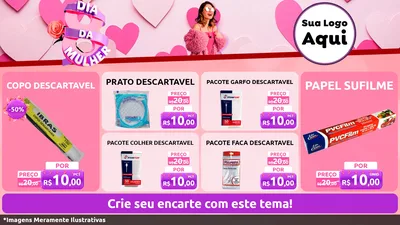 Modelo de TV para TV Horizontal com o tema Dia da Mulher para Embalagens