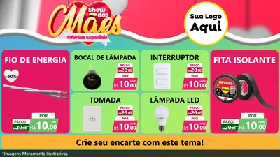 Modelo de TV para TV Horizontal com o tema Show das Mães - Ofertas Especiais para Materiais Elétricos