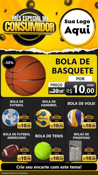 Modelo de Rede Social para Stories com o tema Mês Especial do Consumidor para Artigos Esportivos