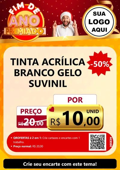Modelo de Cartaz para Cartaz A4 Vertical com o tema Fim de Ano Premiado para Tintas e Ferramentas