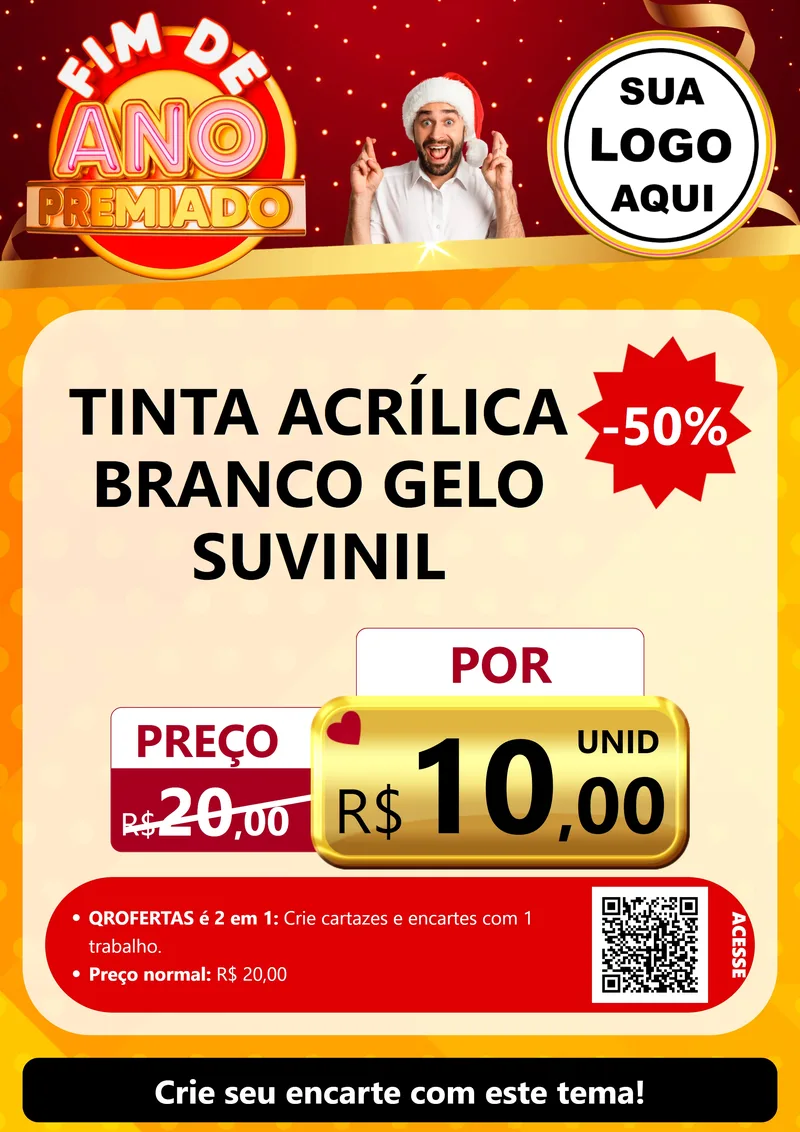 Modelo de Cartaz para Cartaz A4 Vertical com o tema Fim de Ano Premiado para Tintas e Ferramentas