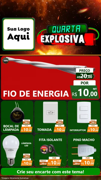 Modelo de Rede Social para Stories com o tema Quarta Explosiva para Materiais Elétricos