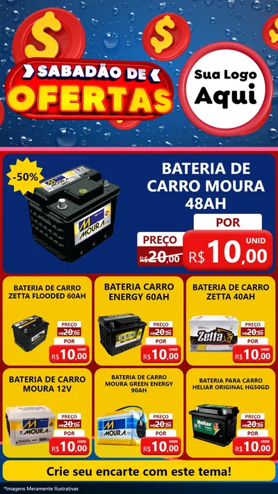 Modelo de Rede Social para Stories com o tema Sabadão de Ofertas para Baterias Elétricas
