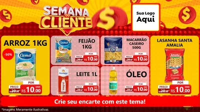 Modelo de TV para TV Horizontal com o tema Semana do Cliente para Supermercado