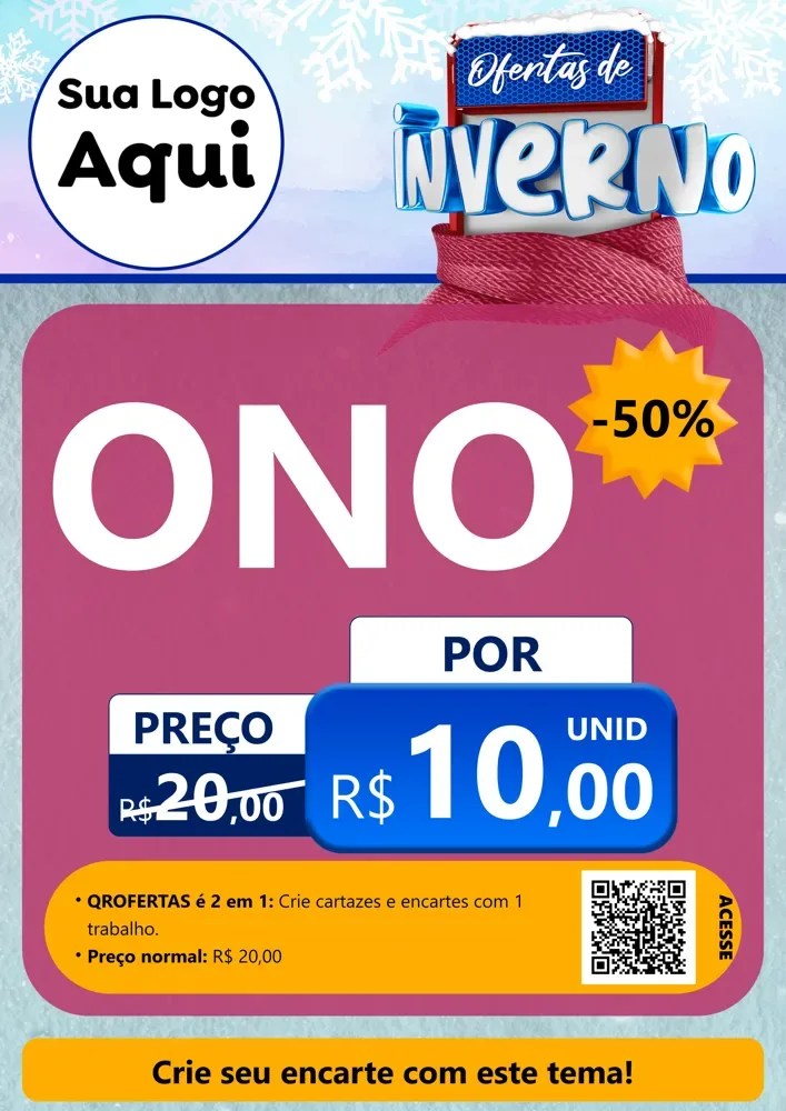 Modelo de Cartaz para Cartaz A4 Vertical com o tema Ofertas de Inverno para Óticas