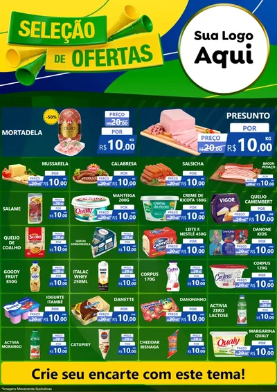 Modelo de Encarte para Encarte A4 Vertical com o tema Seleção de Ofertas - Copa para Frios e Laticínios