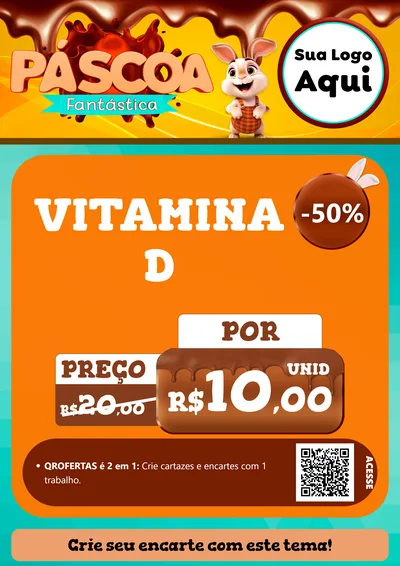 Modelo de Cartaz para Cartaz A4 Vertical com o tema Páscoa Fantástica para Farmácia