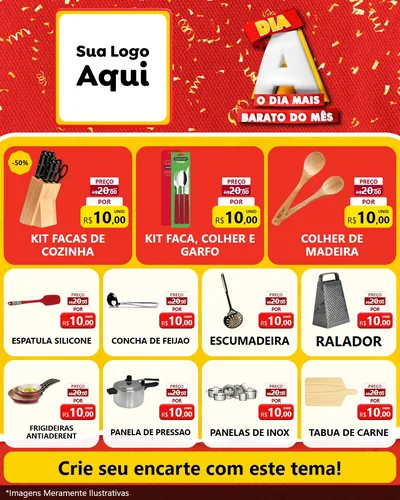 Modelo de Rede Social para Feed Instagram com o tema Dia A o Dia Mais Barato do Mês para Utilidades Domésticas