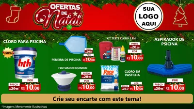 Modelo de TV para TV Horizontal com o tema Ofertas de Natal para Produtos para Piscina