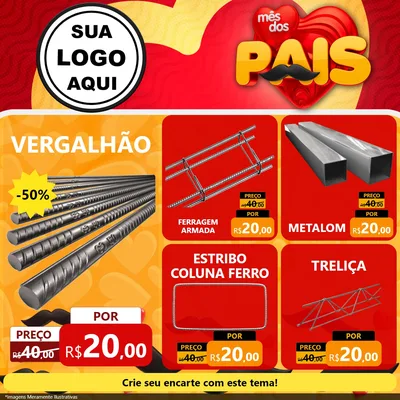 Modelo de Rede Social para Feed Facebook com o tema Mês Dos Pais para Ferragens