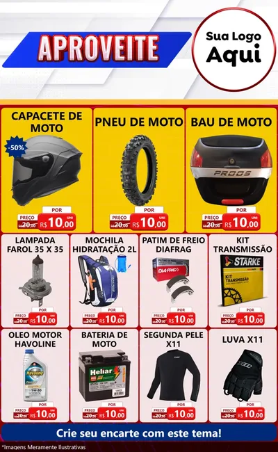 Modelo de Encarte para Encarte Grande com o tema Aproveite para Moto peças