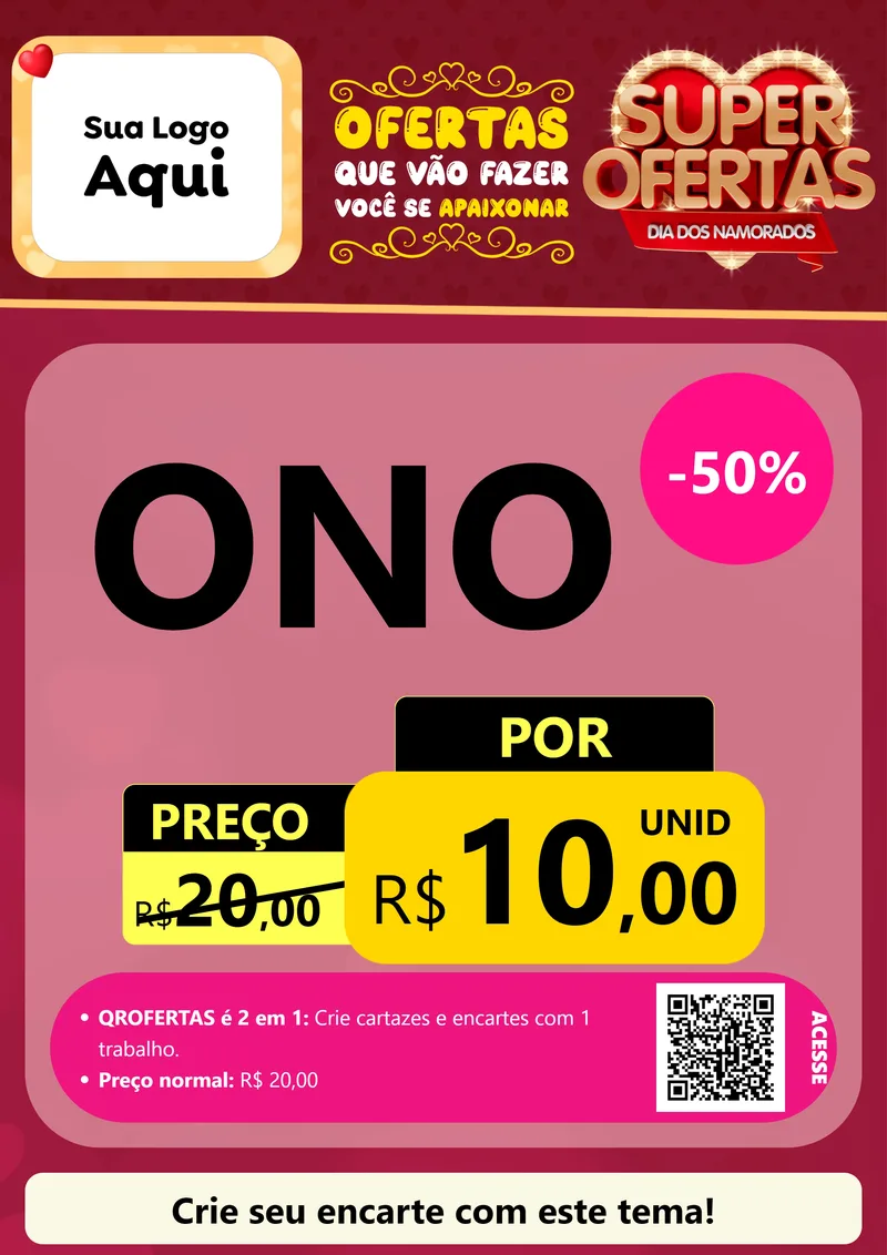 Modelo de Cartaz para Cartaz A4 Vertical com o tema Dia dos Namorados para Óticas