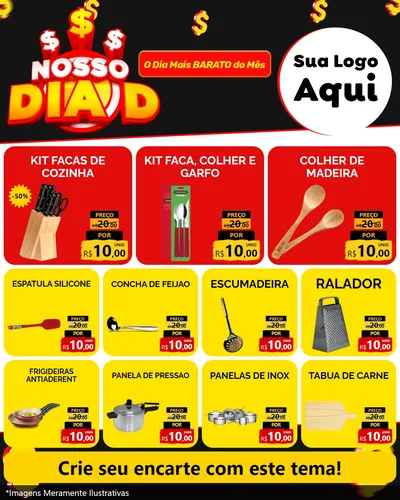 Modelo de Rede Social para Feed Instagram com o tema Nosso Dia D para Utilidades Domésticas