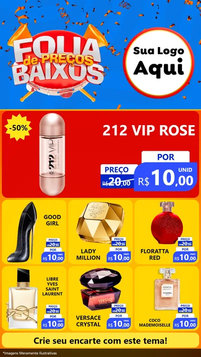 Modelo de Rede Social para Stories com o tema Folia de Preços Baixos para Perfumes