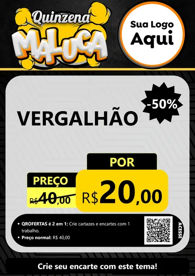 Modelo de Cartaz para Cartaz A4 Vertical com o tema Quinzena Maluca para Ferragens